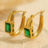 Women's 316L Stainless Steel Gold Plated Retro Geometric Artistic Earrings