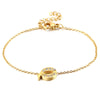 Women's Titanium Steel Gold Tone Electroplated Letter Bracelet With Rhinestone Accents Simple Text Style Jewelry