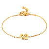 Women's Titanium Steel Gold Tone Electroplated Letter Bracelet With Rhinestone Accents Simple Text Style Jewelry
