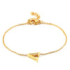Women's Titanium Steel Gold Tone Electroplated Letter Bracelet With Rhinestone Accents Simple Text Style Jewelry
