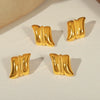 Women's 316L Stainless Steel Goldplated Geometric Quadrilateral Texture Earrings Fashion Jewelry