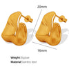 Women's 316L Stainless Steel Goldplated Geometric Ushaped Embossed Earrings