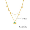 Women's Titanium Steel Goldplated Star And Moon Fanshaped Pendant Necklace
