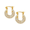 Women's 316L Stainless Steel Goldplated Ushaped Geometric Full Diamond Zircon Inlaid Personality Trendy Fashion Light Luxury Style Earrings