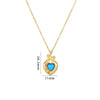 Women's Titanium Steel Heart Castle Necklace Geometric Style Mixed Gem Inlay Electroplating