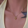 Women's Titanium Steel Heart Pendant Love Necklace With Snake Bone Chain Electroplated Style