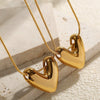 Women's 316L Stainless Steel Heart Pendant Necklace With Electroplating Treatment
