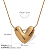 Women's 316L Stainless Steel Heart Pendant Necklace With Electroplating Treatment