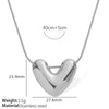 Women's 316L Stainless Steel Heart Pendant Necklace With Electroplating Treatment