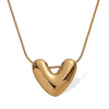 Women's 316L Stainless Steel Heart Pendant Necklace With Electroplating Treatment