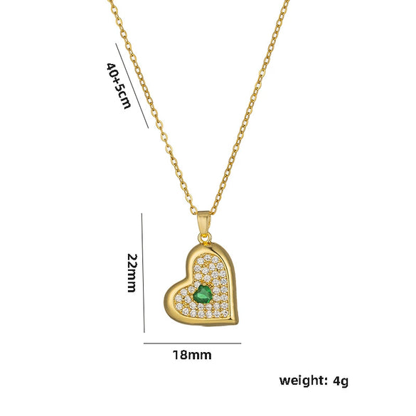 Women's Titanium Steel Heart Shape Geometric Exquisite Electroplating Pendant Necklace Ochain
