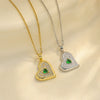 Women's Titanium Steel Heart Shape Geometric Exquisite Electroplating Pendant Necklace Ochain