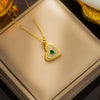 Women's Titanium Steel Heart Shape Geometric Exquisite Electroplating Pendant Necklace Ochain
