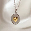 Women's Titanium Steel Heart Shape Pendant Necklace With Furnace Vacuum Plating