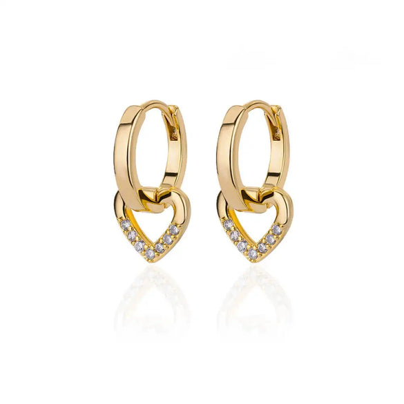 Women's Titanium Steel Heartshaped Bow Pendant Earrings Jewelry Electroplating Style