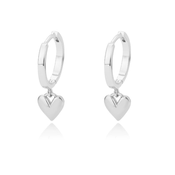 Women's Titanium Steel Heartshaped Bow Pendant Earrings Jewelry Electroplating Style