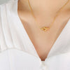 Women's 316L Stainless Steel Heartshaped Love Pendant Necklace With 18K Gold Plated Electroplating
