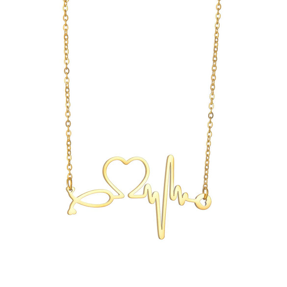 Women's Titanium Steel Heartshaped Pendant Necklace With Electroplating Polishing And Ochain