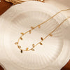 Women's Titanium Steel Hollow Leaves Necklace Electroplated Regular Chain Highend Niche Design