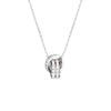 Women's Titanium Steel Interlocking Double Ring Pendant Necklace With O Chain Electroplated Minimalist Geometric Clavicle Chain Fashion Jewelry
