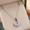 Women's Titanium Steel Jewelry Geometric Microinlaid Zirconium Ring Design Electroplated Clavicle Chain