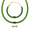 Women's Titanium Steel Jewelry Set With Geometric Design Electroplated Multicolor Necklace And Bracelet With Full Drill Chain
