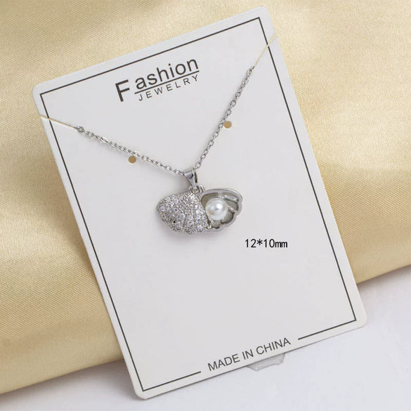 Women's Titanium Steel Jewelry With Animal Zodiac Pattern O Word Chain And Mixed Gemstone Pendant Electroplated