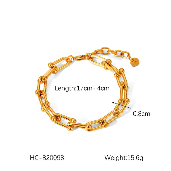 Women's Titanium Steel Jewelry With Geometric Pattern And Ushaped Horseshoe Buckle Electroplated