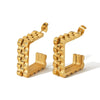 Women's Titanium Steel 18K Gold Electroplated Ushaped Geometric Earrings