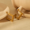 Women's Titanium Steel 18K Gold Electroplated Ushaped Geometric Earrings