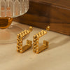 Women's Titanium Steel 18K Gold Electroplated Ushaped Geometric Earrings