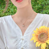 Women's Titanium Steel Letter Pattern Diamond Pendant O Chain Necklace