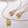 Women's 316L Stainless Steel Lock Necklace Light Luxury Fashion Electroplated
