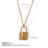 Women's 316L Stainless Steel Lock Necklace Light Luxury Fashion Electroplated