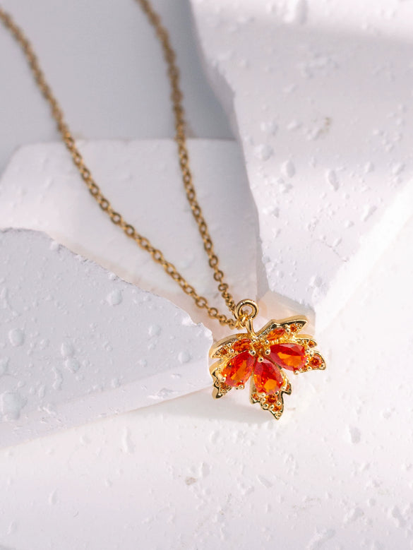 Women's Titanium Steel Lucky Four Leaf Clover Inlay Bracelet Necklace Jewelry