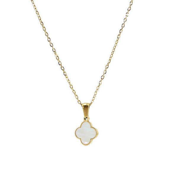 Women's 316L Stainless Steel Lucky Fourleaf Clover Jewelry Set With Electroplating Necklace And Earrings