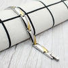 Women's Titanium Steel Magnetic Anion Bracelet With Geometric Pattern And Electroplating Design