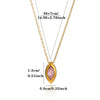 Women's Titanium Steel Marquise Diamond Geometric Pendant Necklace With Gold Plated Finish And Regular Chain
