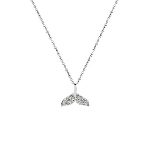 Women's Titanium Steel Mermaid Tail Necklace With Mixed Gem Inlay And Inlaid Zircon Featuring Animals And Zodiac Patterns