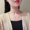 Women's Titanium Steel Mermaid Tail Necklace With Mixed Gem Inlay And Inlaid Zircon Featuring Animals And Zodiac Patterns