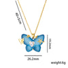 Women's Titanium Steel Micro Inlaid Zircon Butterfly Clavicle Necklace With Geometric Pattern