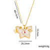 Women's Titanium Steel Micro Inlaid Zircon Butterfly Clavicle Necklace With Geometric Pattern