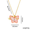 Women's Titanium Steel Micro Inlaid Zircon Butterfly Clavicle Necklace With Geometric Pattern