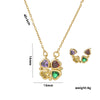 Women's Titanium Steel Micro Inlay Diamond Openable Four Leaf Clover Pendant Necklace With Water Wave Chain