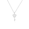 Women's Titanium Steel Micro Key Pendant Necklace With Geometric Design And Mixed Gem Inlay