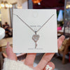 Women's Titanium Steel Micro Key Pendant Necklace With Geometric Design And Mixed Gem Inlay