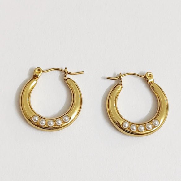 Women's Titanium Steel Minimalist Geometric Open Earrings With Letters Numbers Text And Polishing Treatment