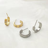 Women's Titanium Steel Minimalist Geometric Open Earrings With Letters Numbers Text And Polishing Treatment