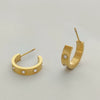 Women's Titanium Steel Minimalist Geometric Open Earrings With Letters Numbers Text And Polishing Treatment