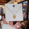 Women's Titanium Steel Moon And Rabbit Pendant Necklace With Mixed Gem Inlay And Electroplating Cartoon Animal Style